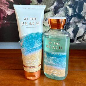 NEW 2-Pc AT THE BEACH Body Cream & Body Wash Full Size Bath & Body Works
